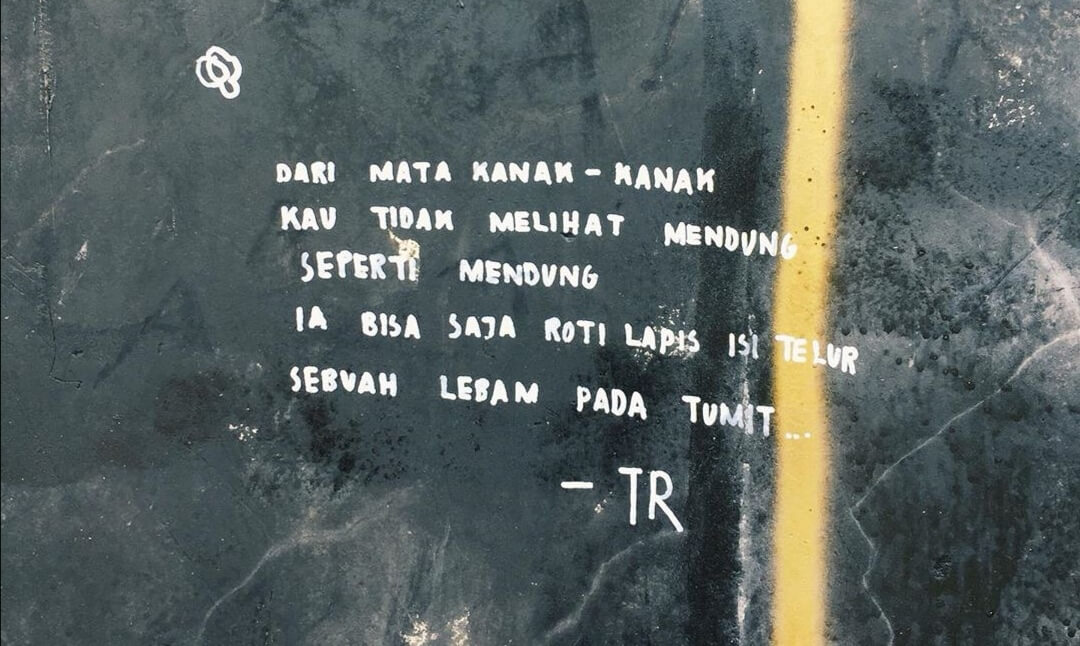 Salah satu bait dalam puisi "Mata Kanak"